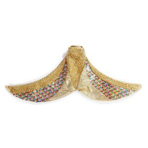 Vtg 1995 Barbie Sun Jewel Mermaid Doll Gold Metallic Tail Costume 14587 14586